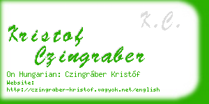 kristof czingraber business card